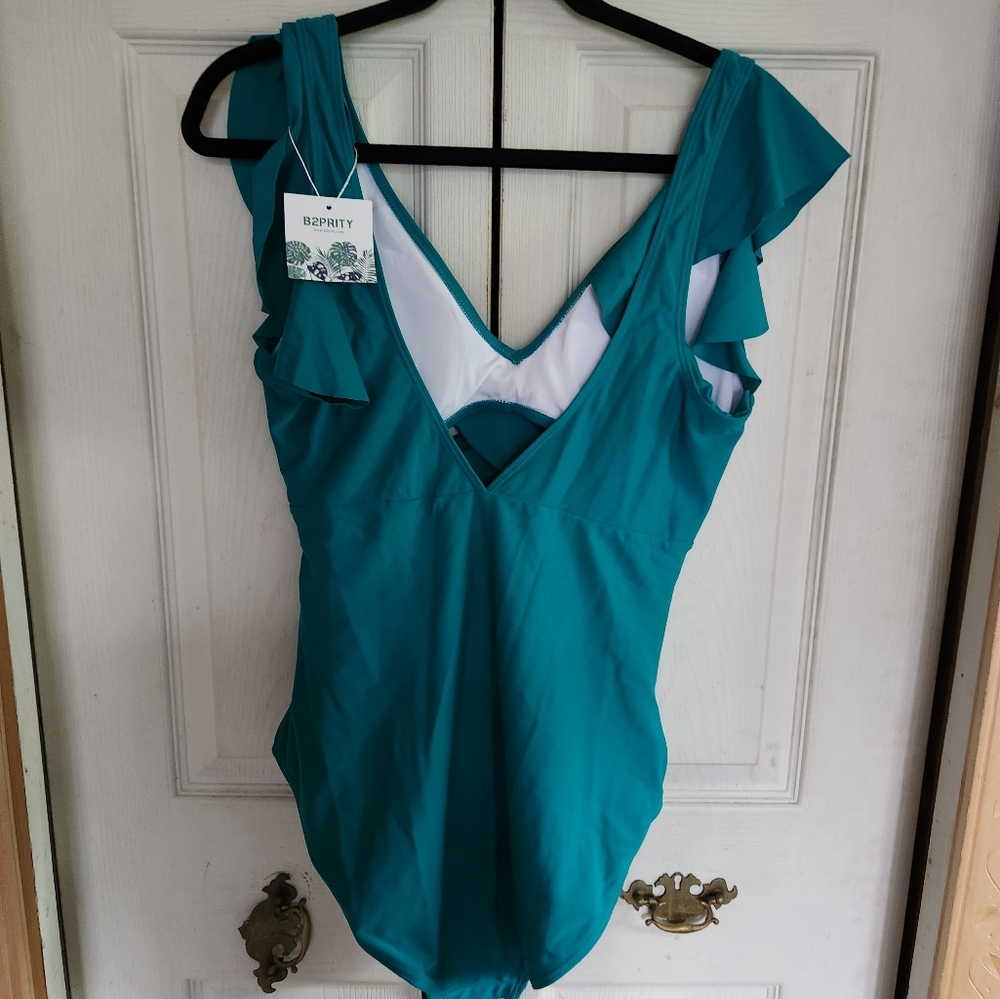 Nwt Elegant Teal One-Piece Swimsuit - Picture 6 of 10